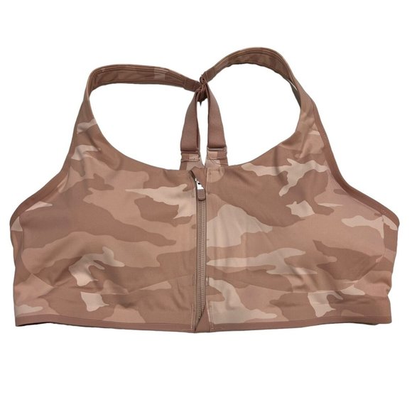 NWT ATHLETA Empower II Train Printed Bra A-C Sz MEDIUM Pink Camo